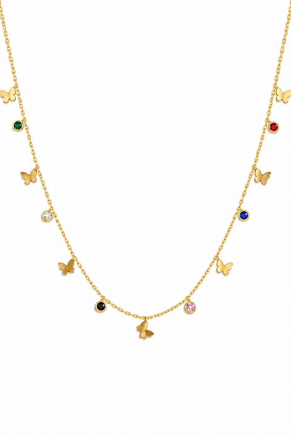 Butterfly multi stone necklace