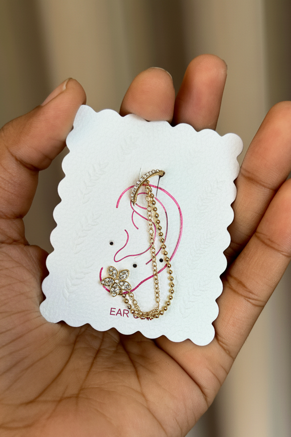 Flower Ear Clip Chain Earring