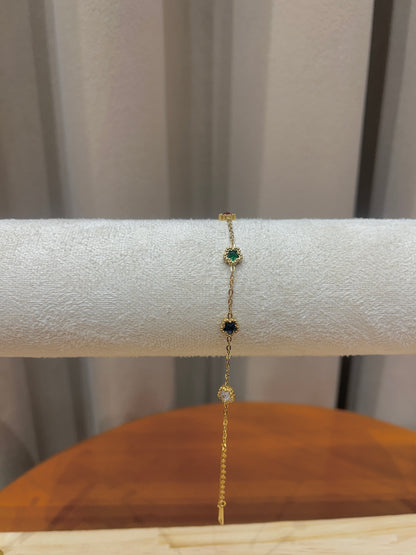 Trio Gemstone Station Bracelet
