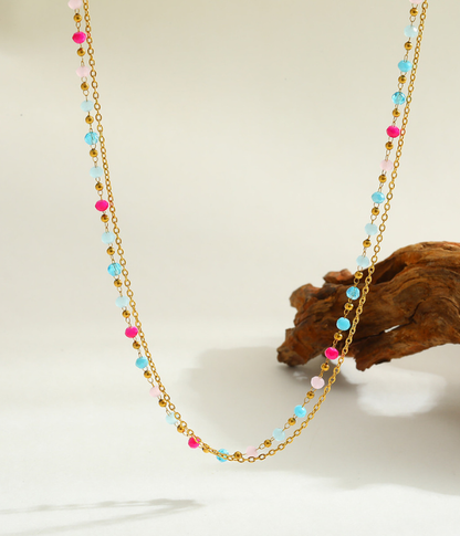 Double layered gold necklaces