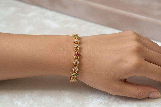 Multicolour golden bangle