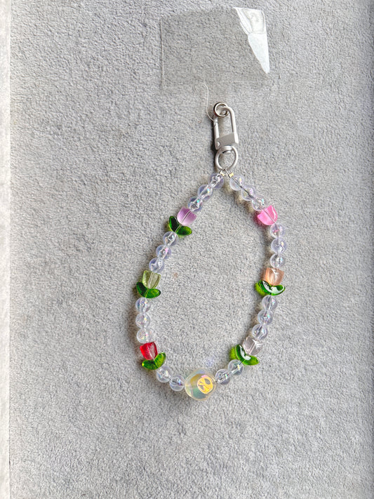 Garden Flower Beaded Phone Charm - Multicolor