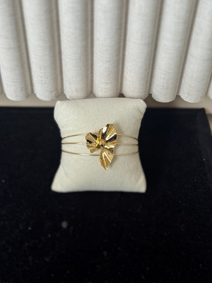 Flower cuff bangle