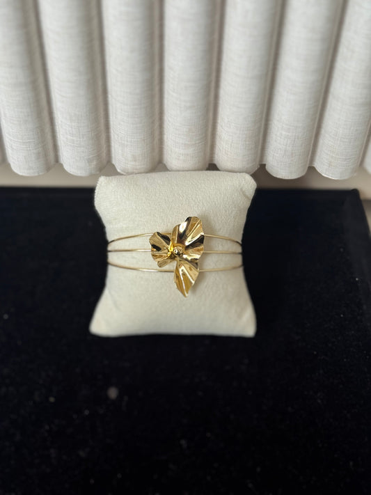 Flower cuff bangle