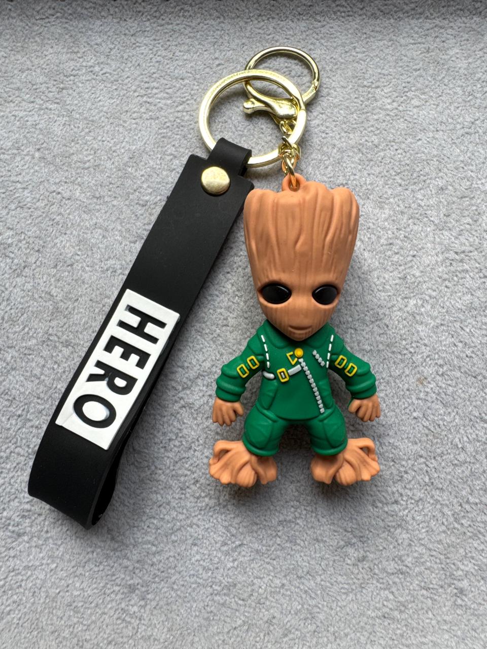 Baby Groot Hero Keychain Set with Strap