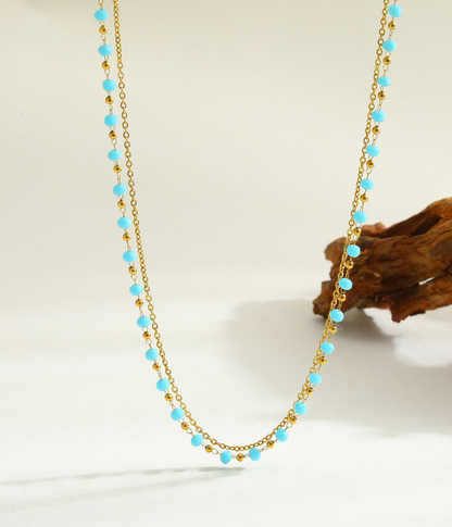 Double layered gold necklaces