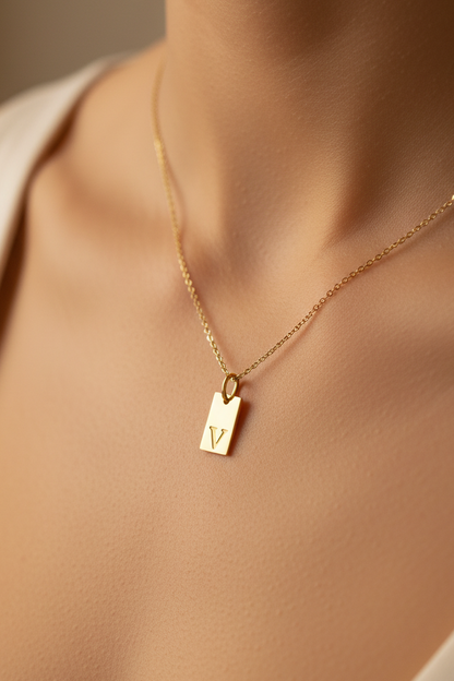 V letter charm