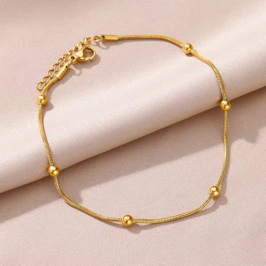 Chain with beads Adult Anklet Pair