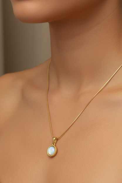 Beige stone necklace