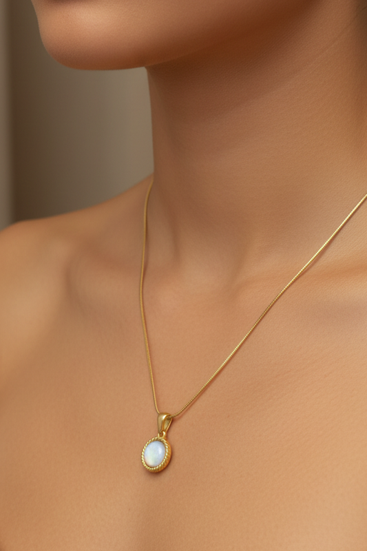Beige stone necklace