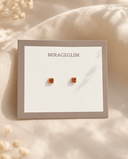 Square Crystal Stud Earrings