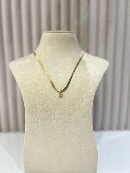 Alphabet snake chain necklace