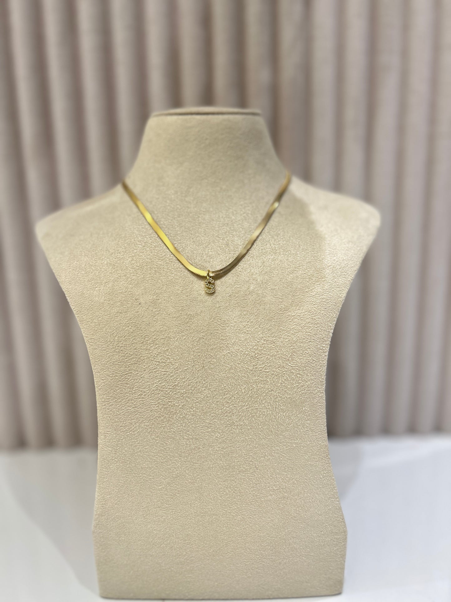 Alphabet snake chain necklace