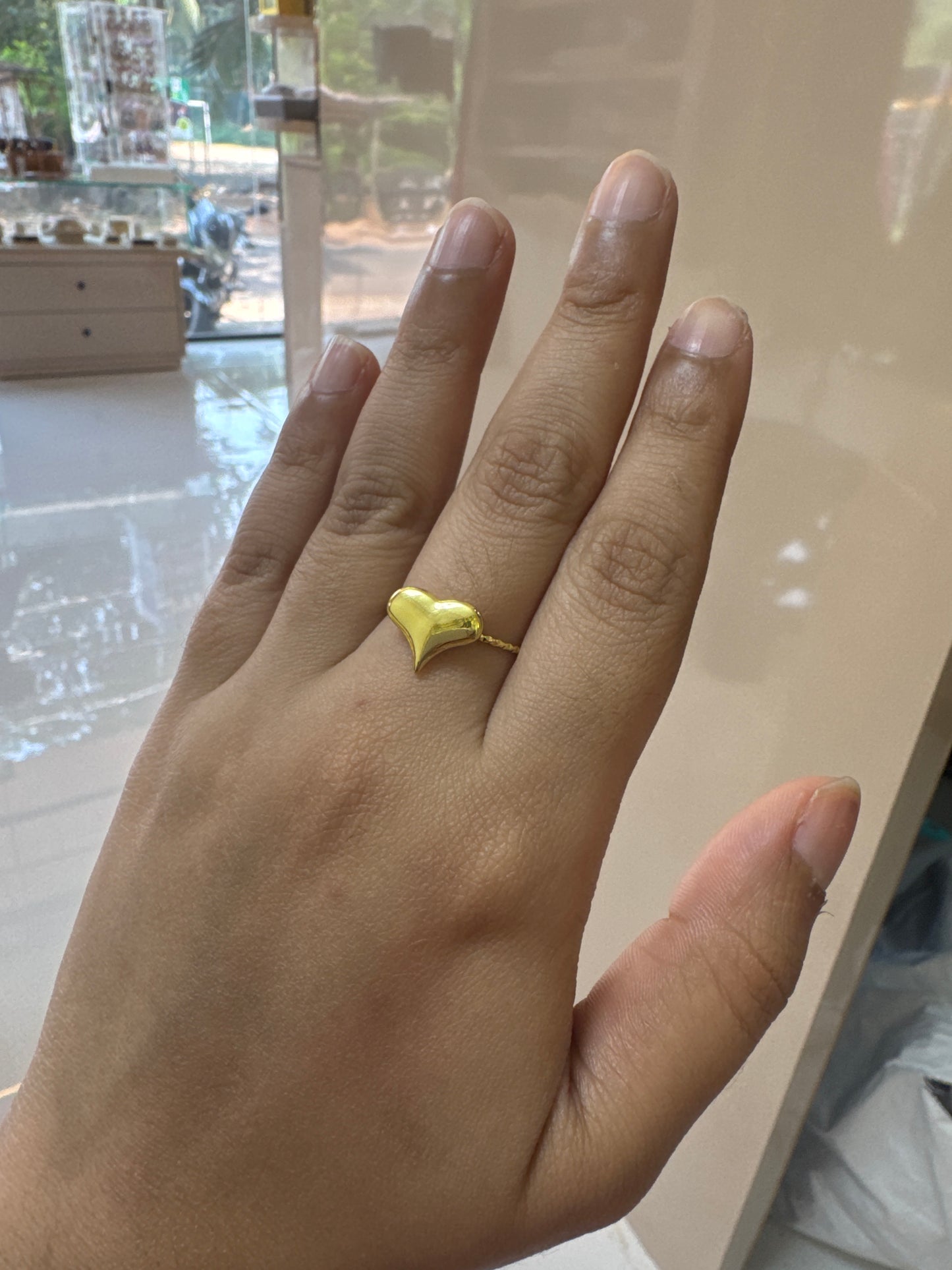 Adjustable Heart Gold Ring