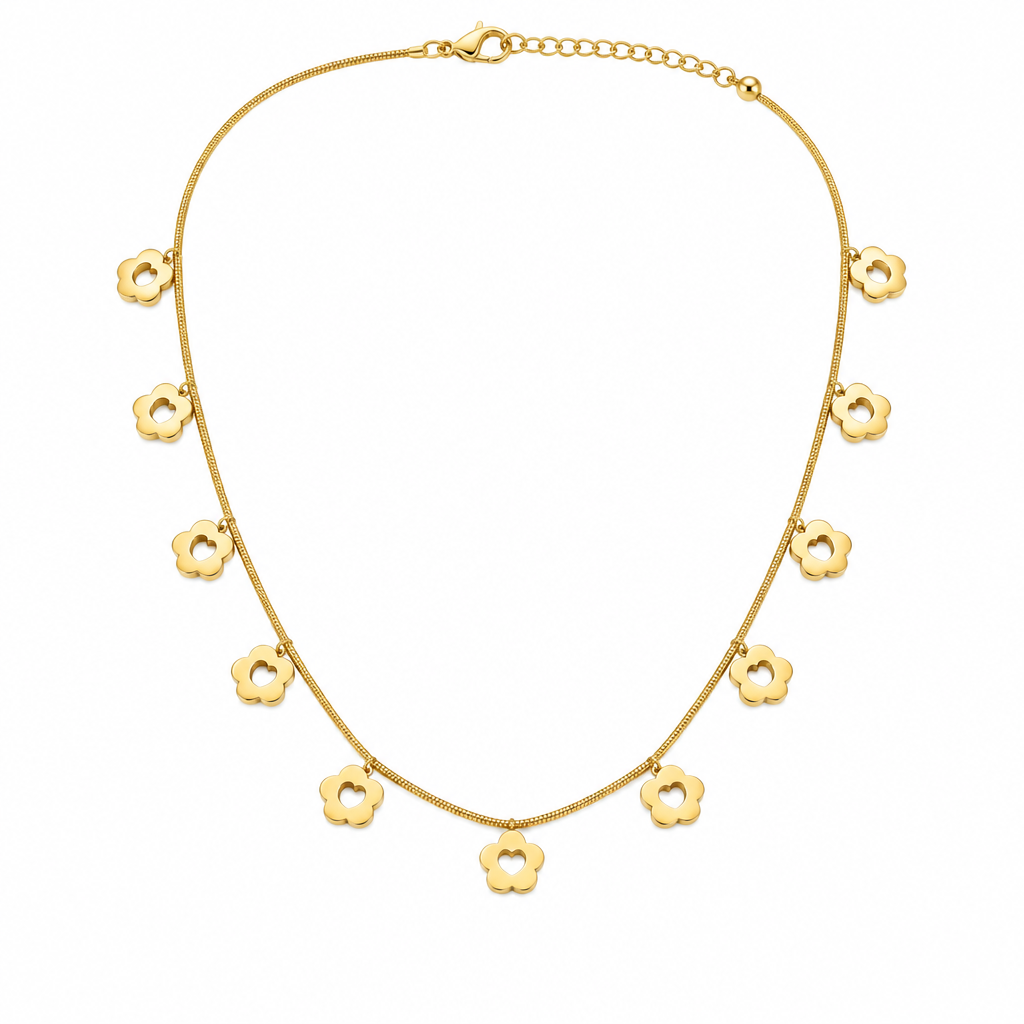 Flower charm necklace