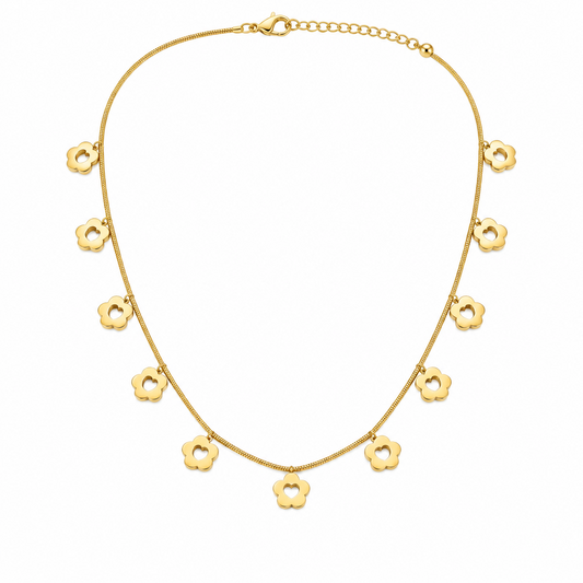 Flower charm necklace