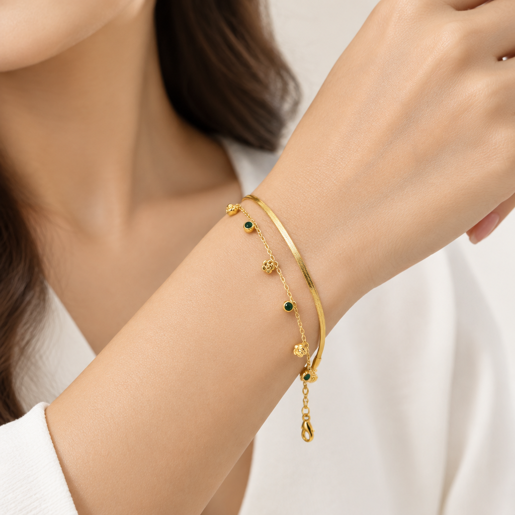 Double layer bracelet