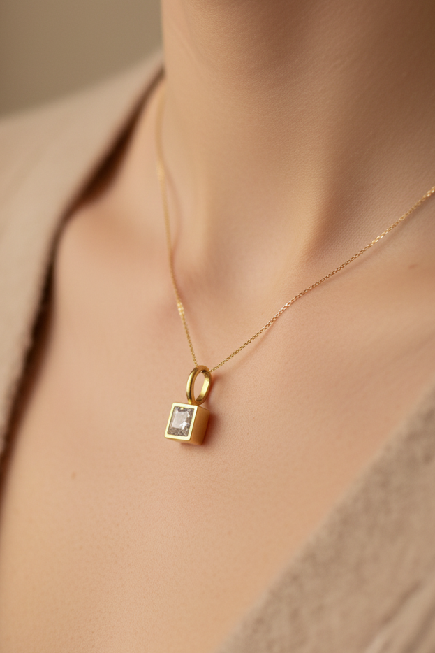 White stone charm