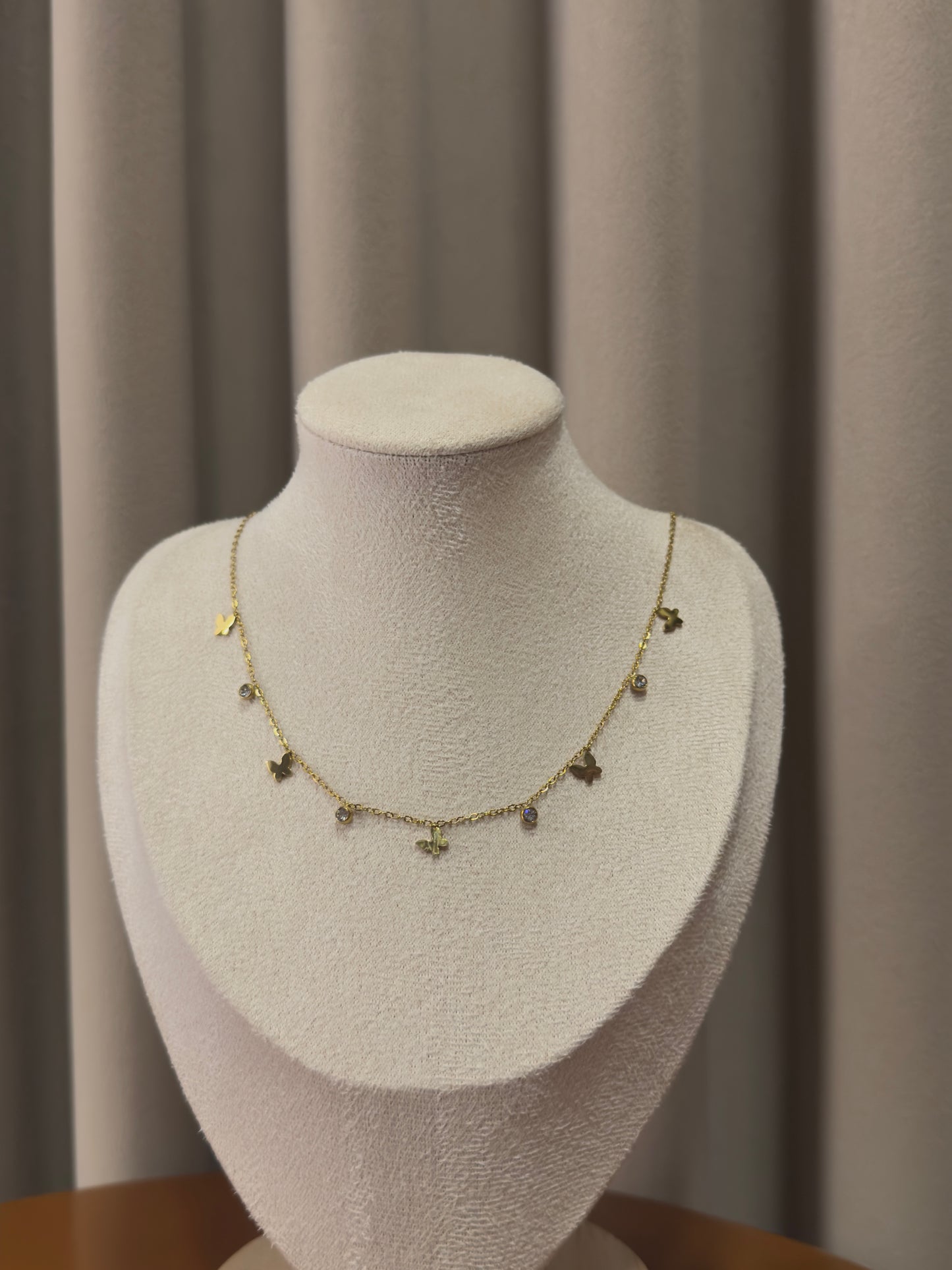 Butterfly charm Gold necklace