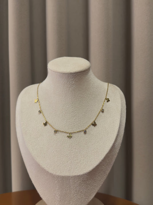 Butterfly charm Gold necklace