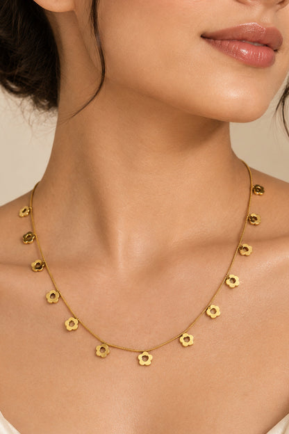 Flower charm necklace