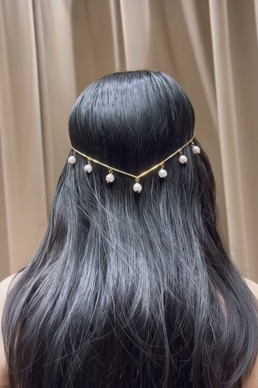 Gold and white hair accessories