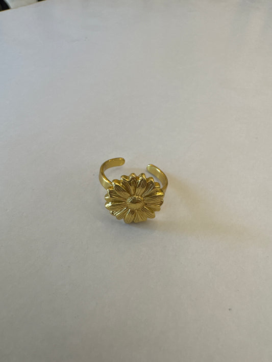 Adjustable Flower Gold Ring