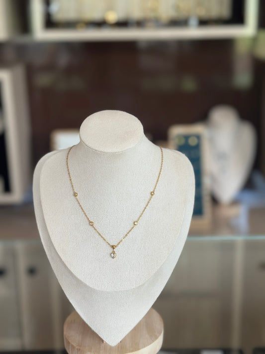 Stone with heart necklace