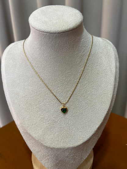 Green heart necklace