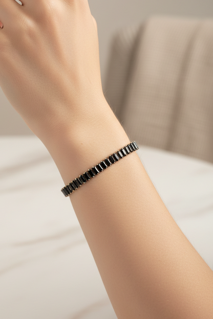 Black Baguette Tennis Bracelet
