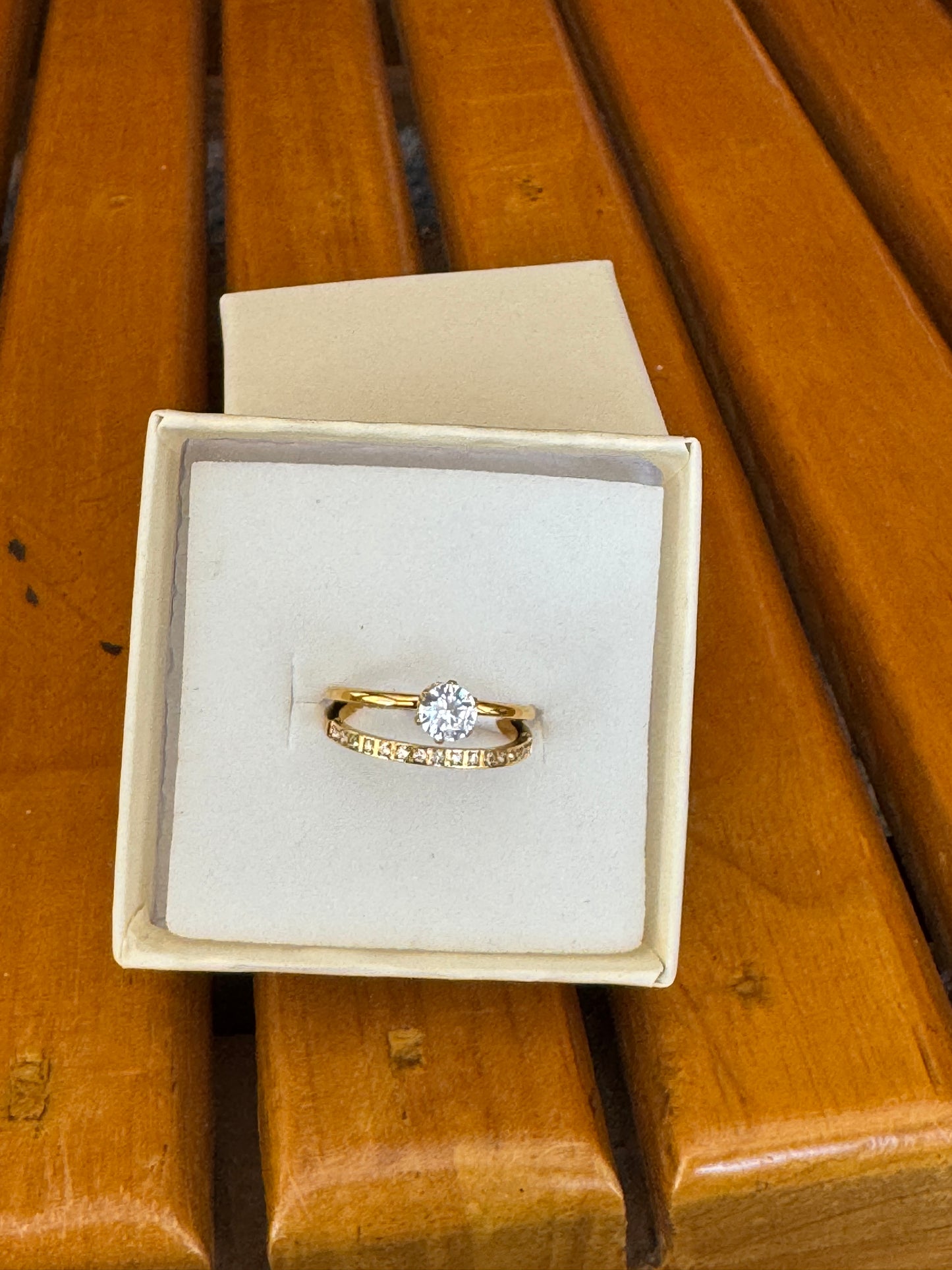 Solitaire Double Ring Size 6