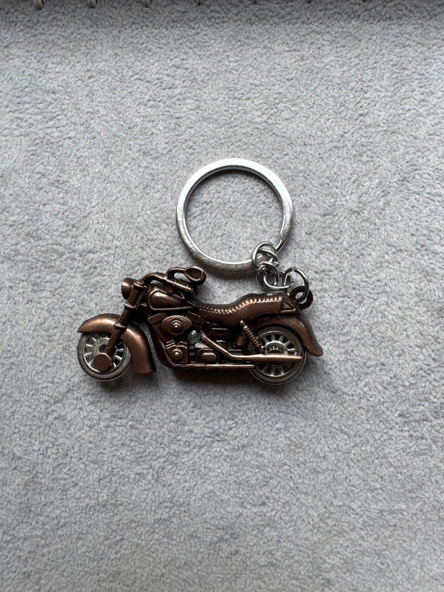 Vintage Bronze Motorcycle Keychain