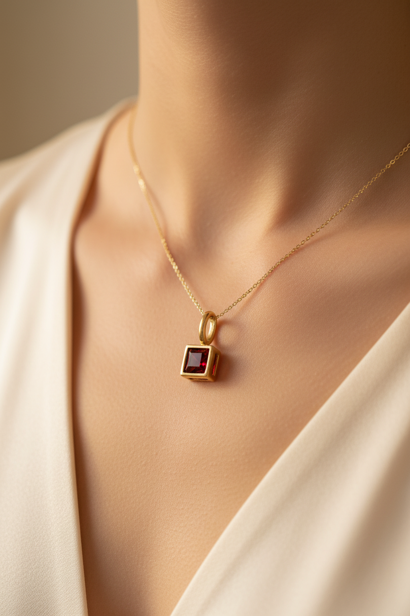 Red stone charm