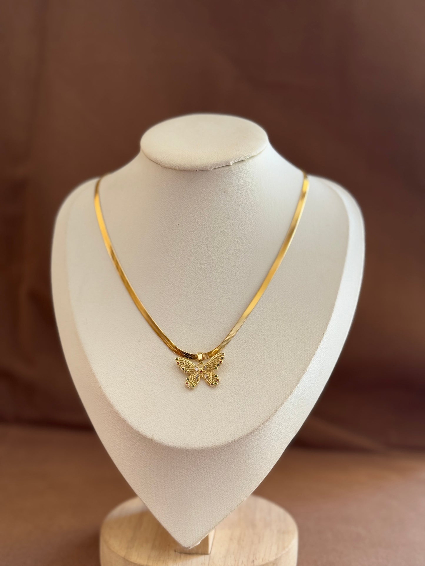 Butterfly snake chain necklace