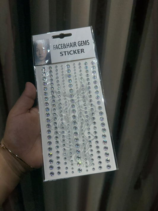 Face, Hair & Body Gem Stickers
