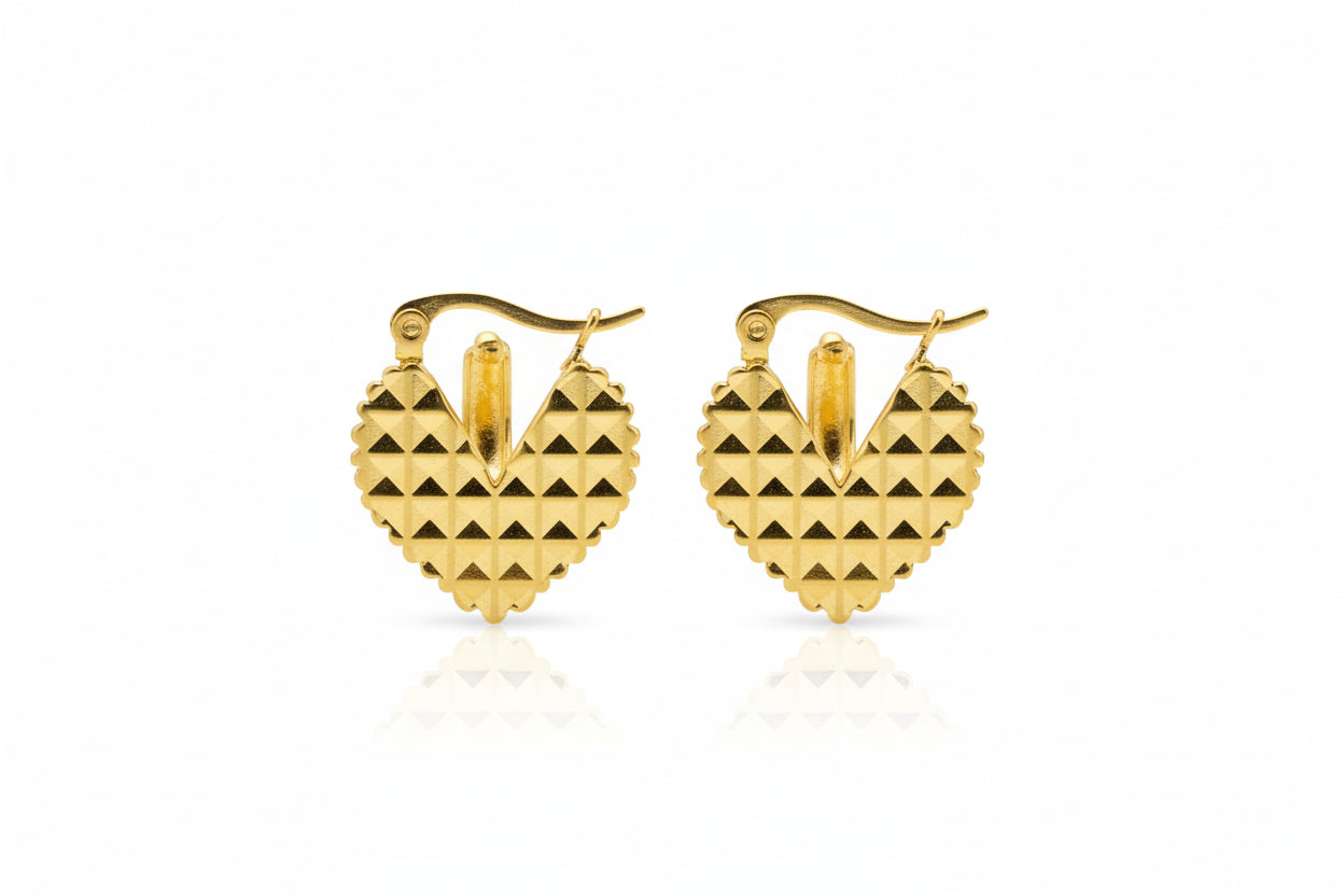 Hoops Gold Flat Heart