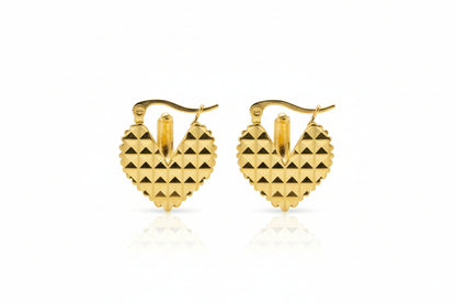 Hoops Gold Flat Heart