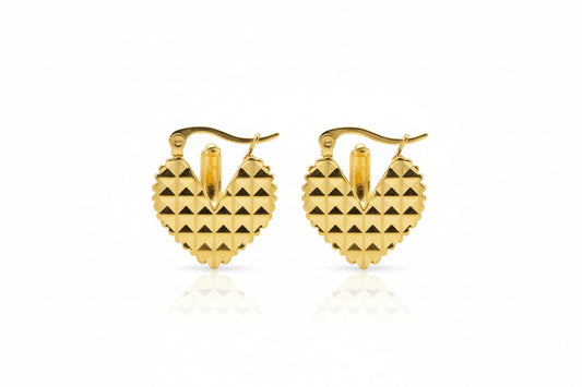 Hoops Gold Flat Heart