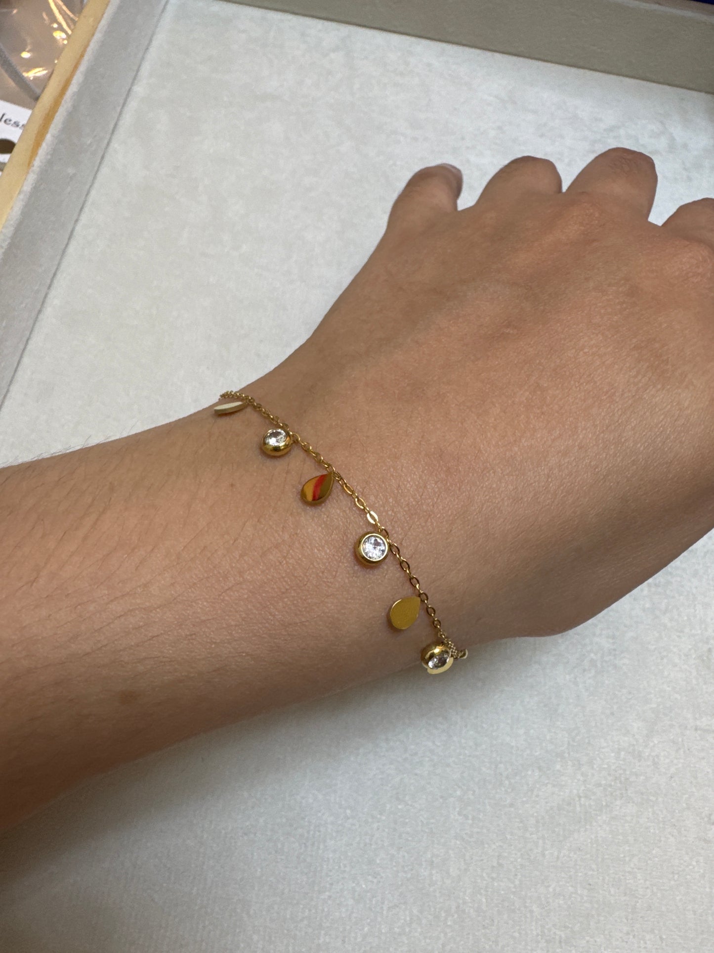 Gold Drop Charm Bracelet