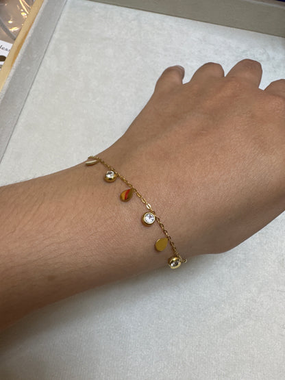 Gold Drop Charm Bracelet