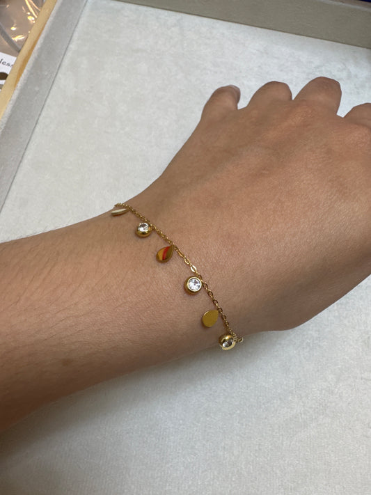 Gold Drop Charm Bracelet