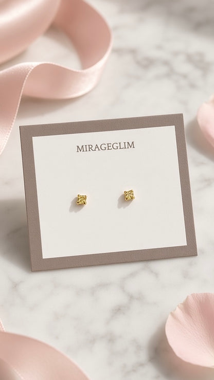 Square Crystal Stud Earrings