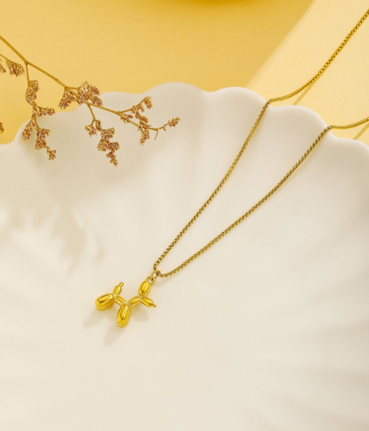 Balloon knot gold necklace
