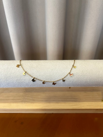 Butter fly charm anklet