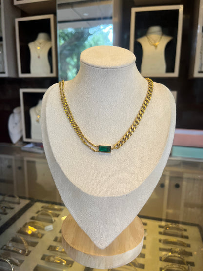 Green stone necklace