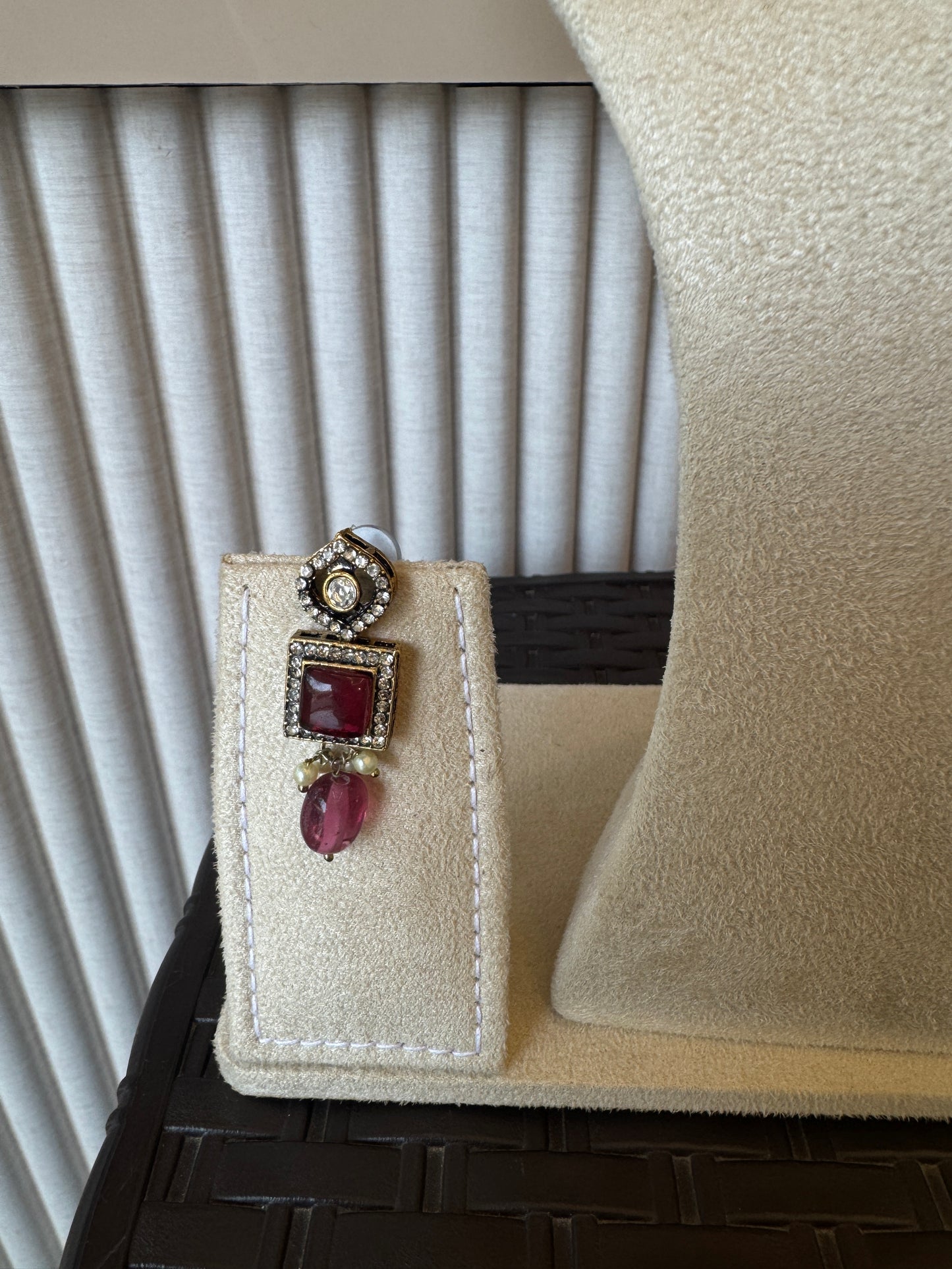 Rental Bridal Semi Ruby Pink Chokker Necklace