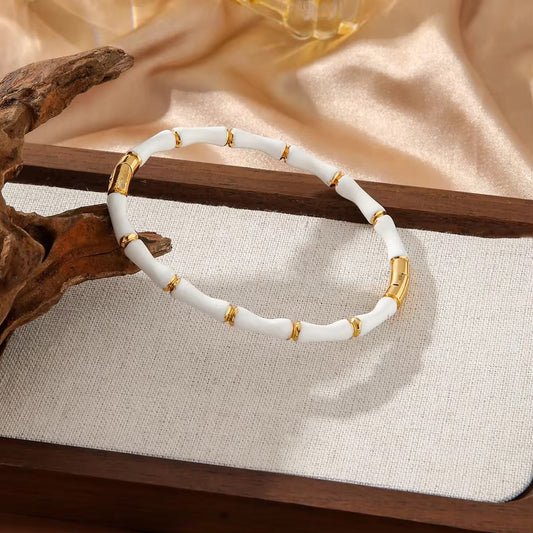 White bamboo bangle