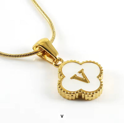 Alphabet clover necklace