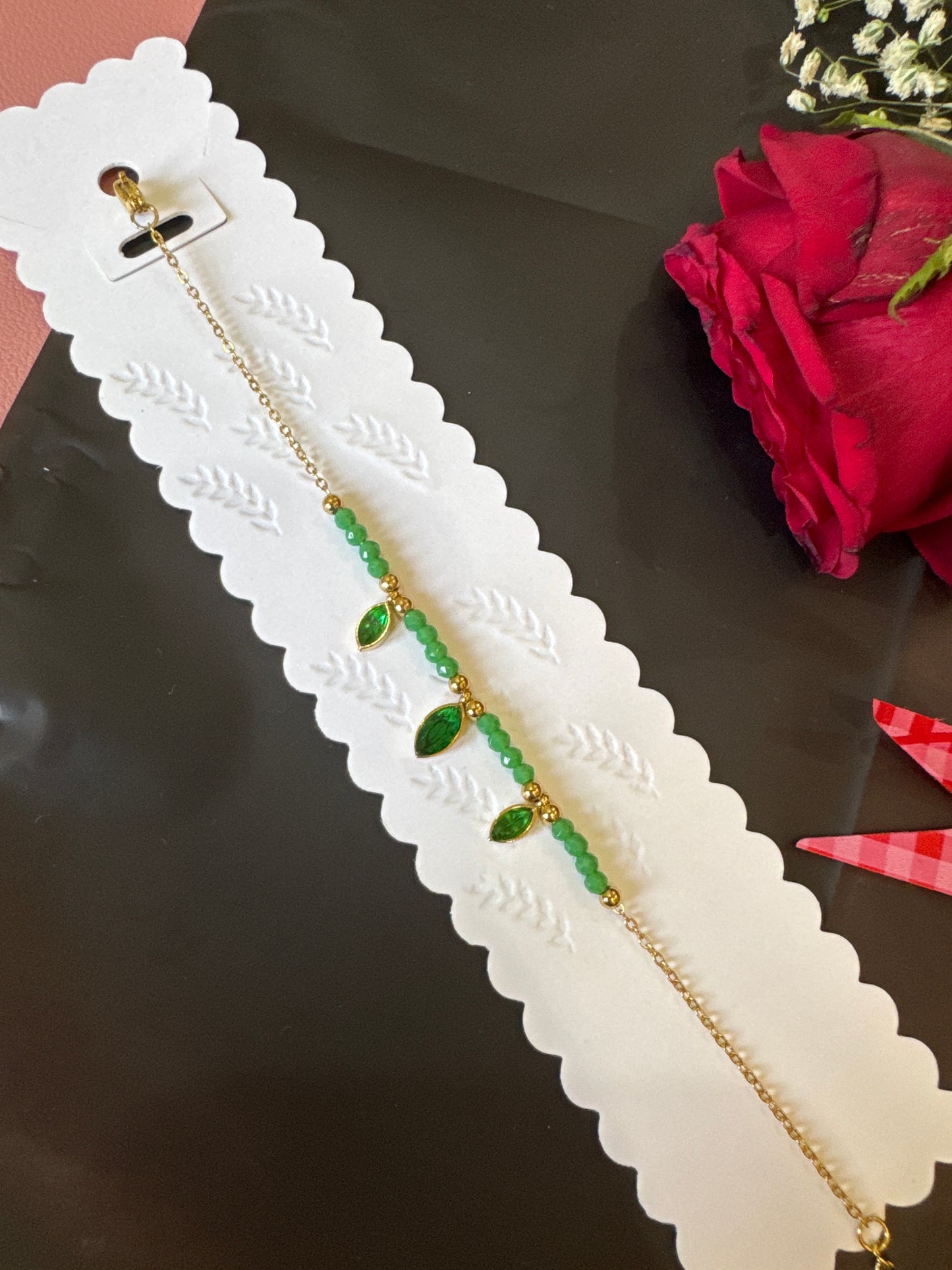 Green Leaf Bracelet Gold