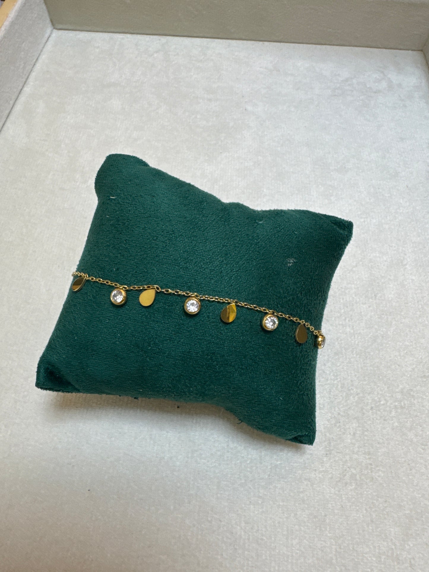 Gold Drop Charm Bracelet